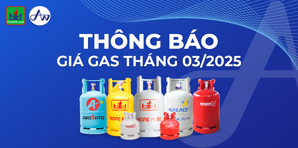 thông báo giá gas pacific petro tháng 3/2025