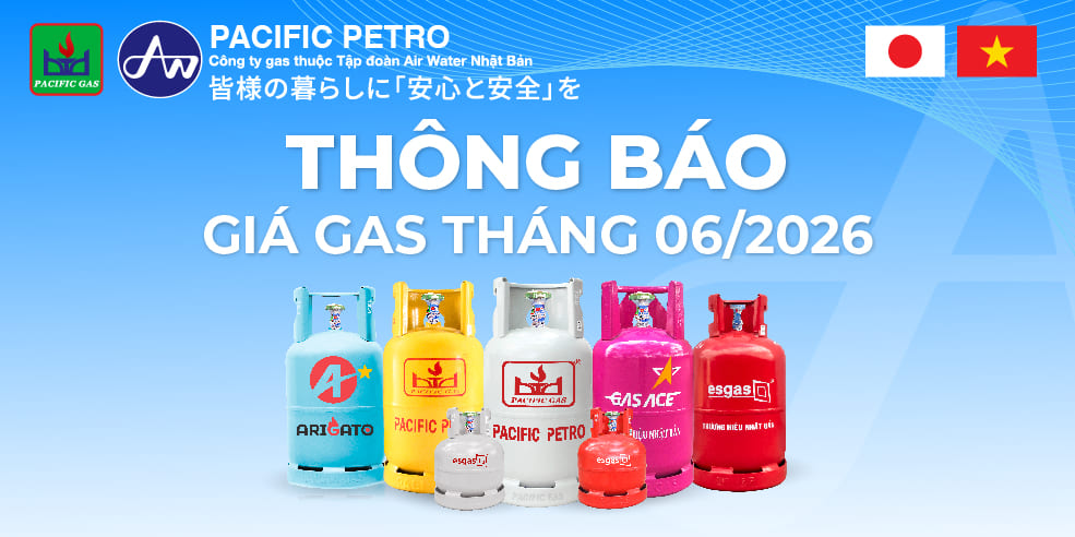 thông báo giá gas pacific petro tháng 6/2026